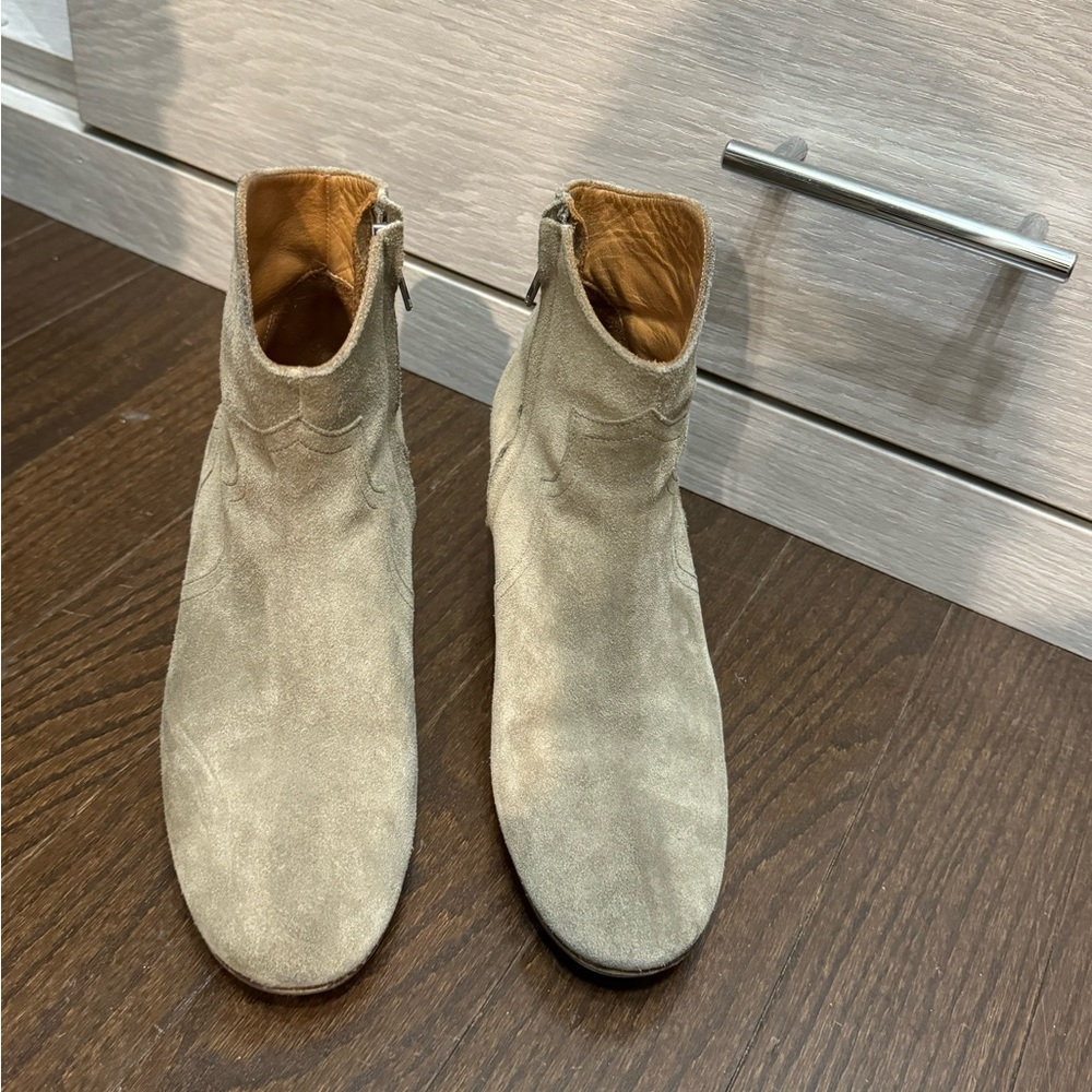 ISABEL MARANT Étoile Suede Western Boots - Green - Picture 3 of 5